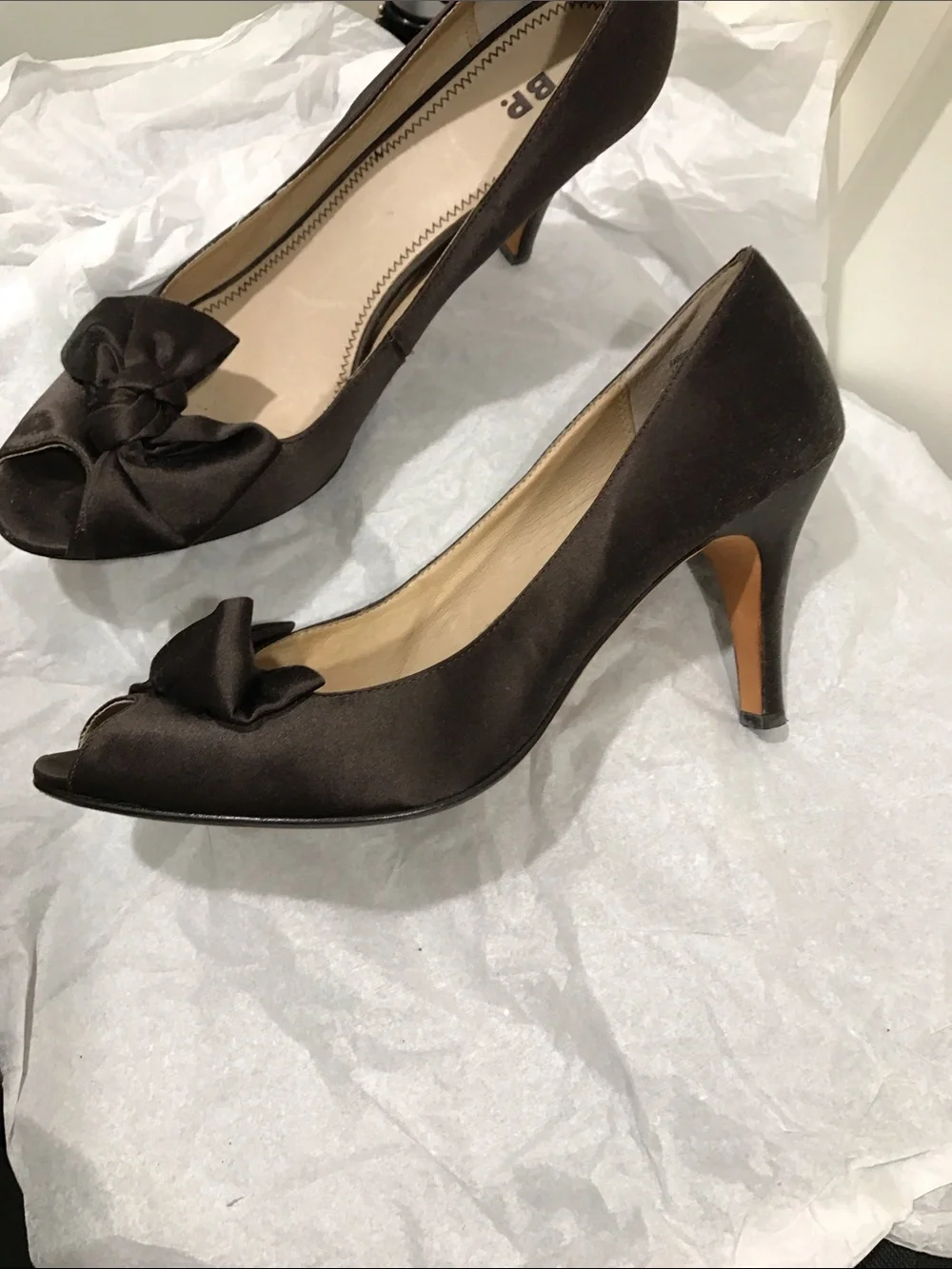 BP Nordstrom Satin Brown Pump